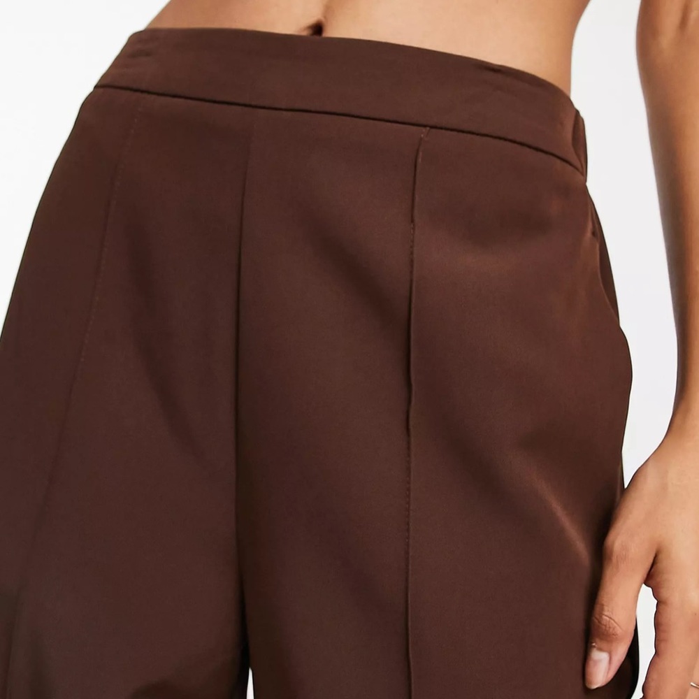 Shinestar Woman’s Tan Tailored Khaki Pleated Dress Pants Elastic Waist Band - Picture 6 of 15